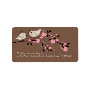 Modern Love Birds Return Address Labels. Label