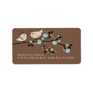 Modern Love Birds Return Address Labels. Label