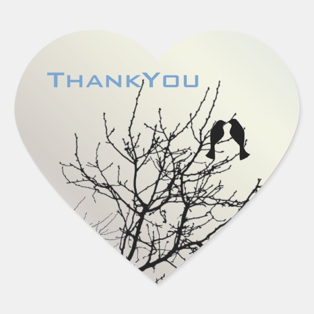 modern love birds rustic country wedding heart sticker (Front)