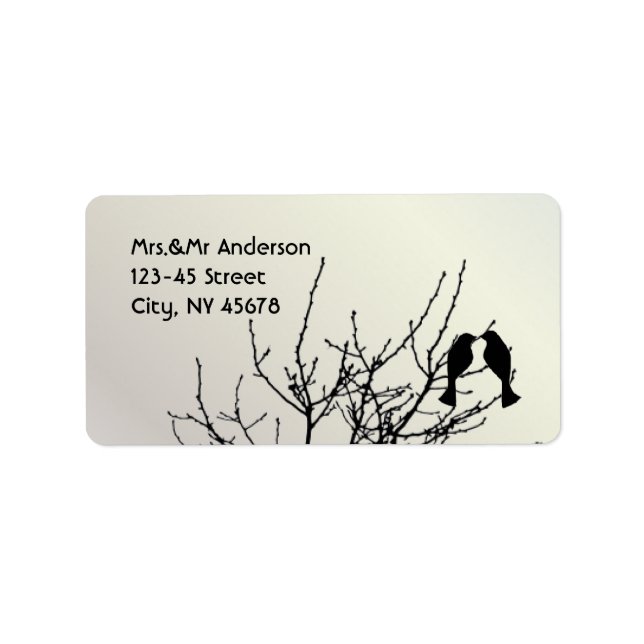 modern love birds rustic country wedding label (Front)
