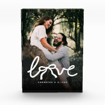 Modern Love Bow Typography Couple Custom Photo