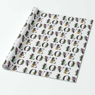 Modern Love Bright Colours Floral Wrapping Paper