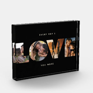 Modern LOVE Collage Cutout Romantic Valentines Photo Block