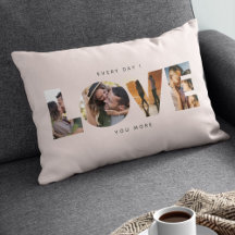 Modern LOVE Collage Cutout Valentine's Day Lumbar
