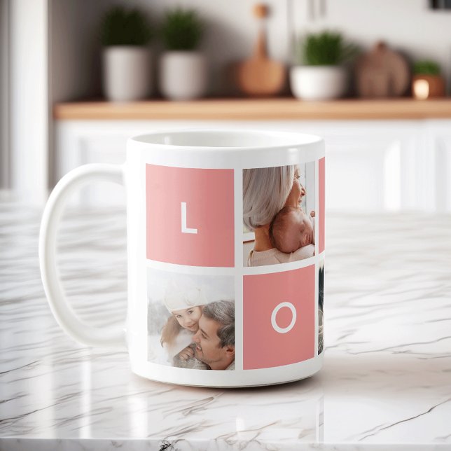 Modern Love | Coral Photo Collage Mug (Creator Uploaded)