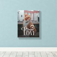 Modern Love Custom Cat Pets Photo Monogram