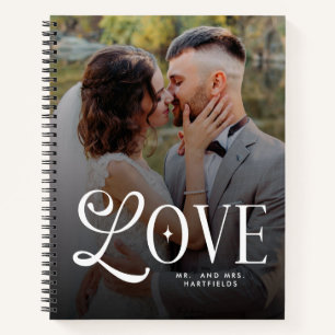 Modern Love Custom Wedding 2 Photos Couples Notebook