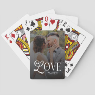 Modern Love Custom Wedding 2 Photos Couples  Playing Cards