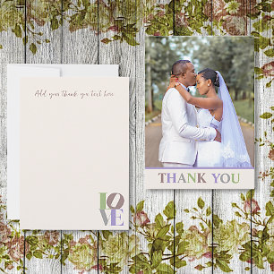 Modern Love Custom Wedding Merci Carte Note