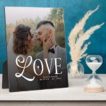 Modern Love Custom Wedding Photo Couples Monogram Plaque<br><div class="desc">Celebrate your love in a beautifully modern way with this Modern Love Custom Wedding Photo Couples Monogram Plaque — a personalized keepsake designed to showcase your most meaningful moment. Featuring your favorite couple photo paired with a clean, elegant monogram, this plaque transforms your love story into a timeless display piece....</div>