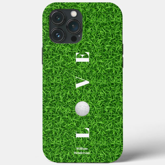 Modern Love Golf Monogram Father's Day Golf Dad Case-Mate iPhone Case (Back)