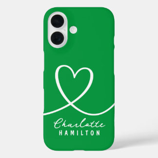 Modern Love Heart Personalized Name iPhone 16 Case