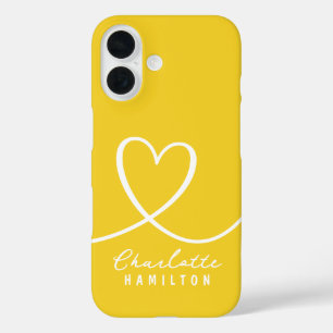 Modern Love Heart Personalized Name iPhone 16 Case