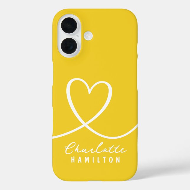 Modern Love Heart Personalized Name Case-Mate iPhone Case (Back)