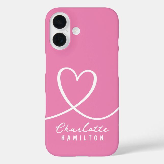 Modern Love Heart Personalized Name Case-Mate iPhone Case (Back)