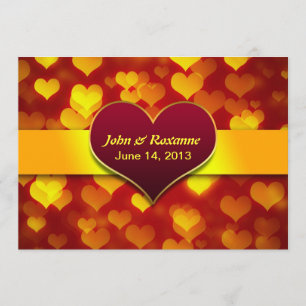 modern love hearts wedding invitations