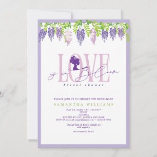 Modern Love In Bloom Wisteria Garden Bridal Shower Invitation