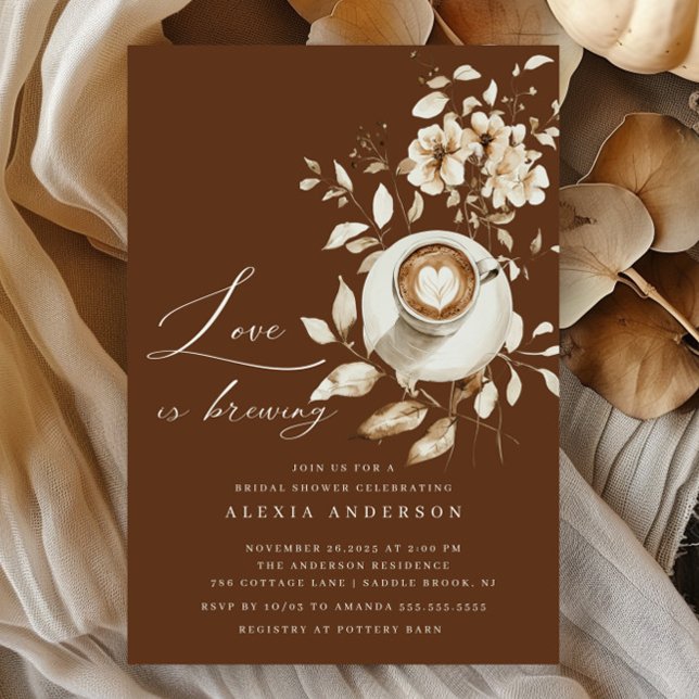 Modern Love Is Brewing Bridal Shower  Invitation (Creator Uploaded)