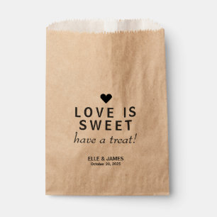 Modern Love is Sweet Personalized Wedding Favour Bag