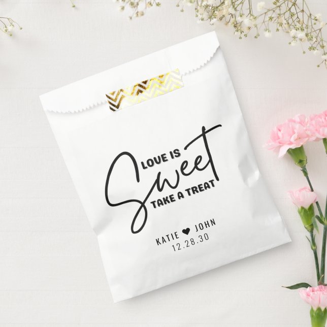 Modern Love is Sweet Take a Treat Wedding Favour Bag (Sealed)