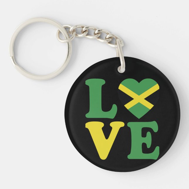 Modern Love Jamaica Flag  Keychain (Front)