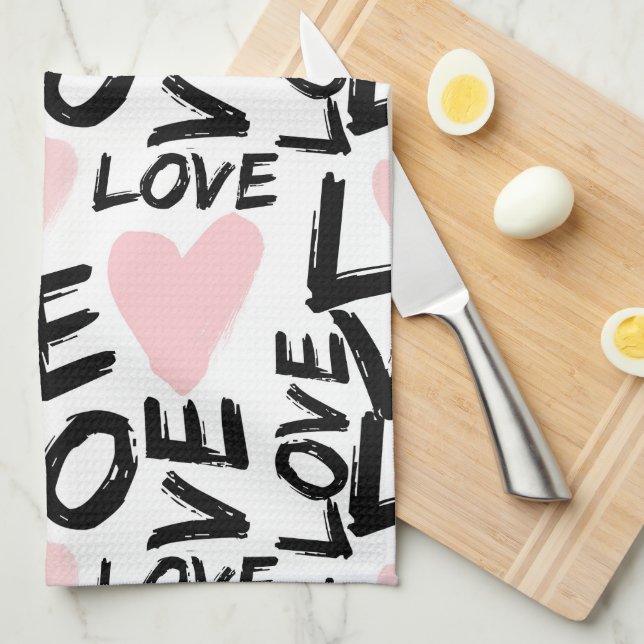 Modern Love Kitchen Towel (Quarter Fold)