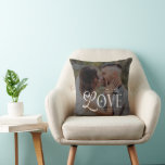 Modern Love Mr & Mrs Wedding 2 Photos Couples Throw Pillow<br><div class="desc">Add a touch of romance and personalization to your home with this Modern Love Mr & Mrs Custom Wedding Throw Pillow, featuring your couple photo, monogram initials, names, and wedding date. Perfect for newlywed homes, engagement gifts, bridal showers, or anniversary keepsakes, this pillow blends comfort with sentimental value. Ideal for...</div>