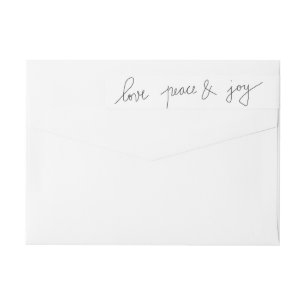 Modern Love Peace And Joy Holiday Script Wrap Around Label