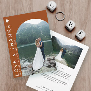 Modern Love Photo Arch Terracotta Thank You Card