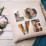 Modern LOVE Photo Collage Cutout Valentine's Day Throw Pillow<br><div class="desc">EVERY DAY I LOVE YOU MORE. Great gift for Valentine's Day,  Anniversaries or for Newlyweds: This modern photo collage pillow is easy to customize with your 4 favourite photos inside the minimalist LOVE cutout typography design. This is the blush pink version.</div>