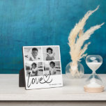 Modern Love Photo Collage Plaque<br><div class="desc">Show someone special just how wonderful there are with stylish script "love" with connect heart and custom 4 photo collage plaque. Great gift for Grandma, birthday, anniversary, and more!</div>