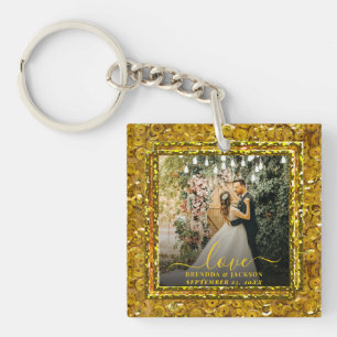 Modern LOVE Photo Collage Valentine's Day Keychain