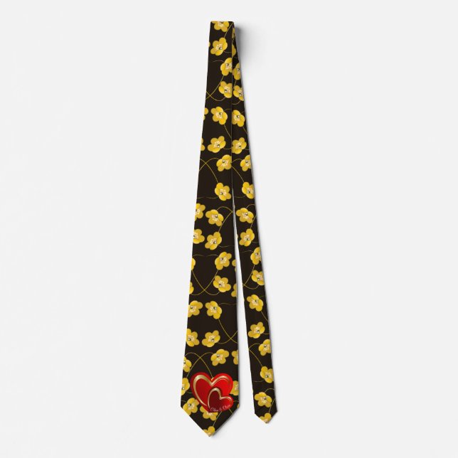 Modern Love Red Hearts Personalized Wedding Gift Tie (Front)