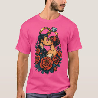 Modern Love – Romantic Wedding Couple Long Sleeve T-Shirt