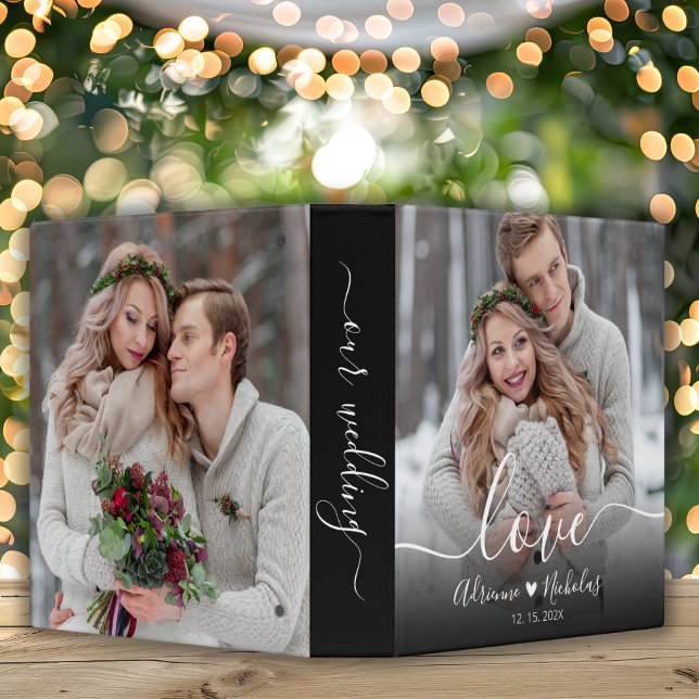 Modern Love Script Heart Wedding Photo Album Binder (Creator Uploaded)