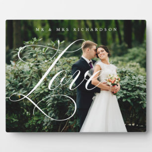 Modern Love Script Newlywed Full Photo Keepsake Plaque
