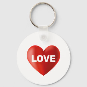 Modern LOVE Text and Heart Keychain
