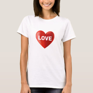 Modern LOVE Text and Heart T-Shirt