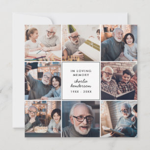 Modern Love & Thanks 20-Photo Funeral/Bereavement Thank You Card