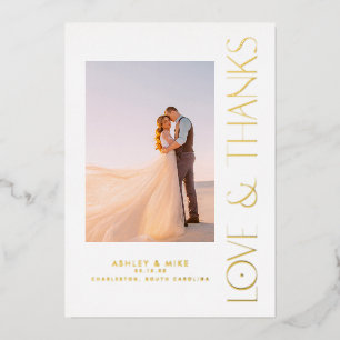 Modern Love & Thanks 2 Photo Wedding Thank You