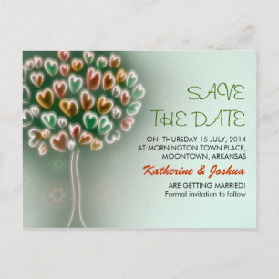 modern love tree save the date postcards