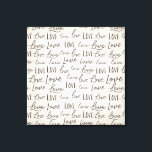 Modern "Love" Typography on Parchment, Canvas Print<br><div class="desc">Celebrate the essence of romance and commitment with our "Eternal Script" Modern 'Love' Typography on Parchment Canvas Print. This elegant and timeless piece is a perfect gift for newlyweds, capturing the spirit of their union in a stylish and modern way. Featuring the word "Love" repeated in a variety of modern...</div>