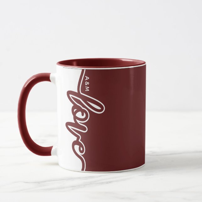 Modern LOVE Valentine's Day Custom Photos Mug (Left)