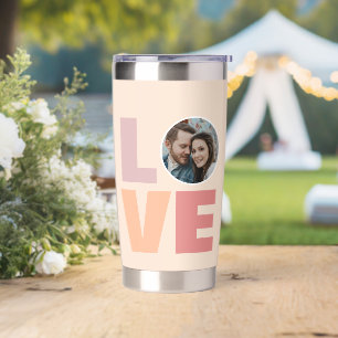 Modern Love Valentines Gift Photo Insulated Tumbler