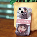 Modern Love You Grandma 2 Photos Blush Pink Case-Mate iPhone Case<br><div class="desc">Beautiful modern design iPhone case features 2 of your favourite photos on top and on the bottom with blush pink stripe in the middle with typography. Customize the typography.  Message me if you need assistance or have any special requests.</div>