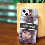 Modern Love You Grandma 2 Photos Case-Mate iPhone Case<br><div class="desc">Beautiful modern design iPhone case features 2 of your favourite photos on top and on the bottom with a grey stripe in the middle with typography.</div>