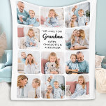 Modern Love You Grandma Custom 11 Photo Collage Fleece Blanket<br><div class="desc">Celebrate your grandmother with a custom photo collage blanket in a modern design. This unique grandma picture blanket is the perfect gift whether it's a birthday, Mothers day, Grandparents day or Christmas. Personalize this photo collage blanket for your favourite grandmother, grandfather, grandpa or nana. This grandparents blanket has space for...</div>