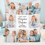 Modern Love You Grandma Grandpa Custom 8 Photo Fleece Blanket<br><div class="desc">Introducing our customizable Photo Collage Blanket, a heartfelt and unique gift perfect for the special grandparents in your life. This beautifully designed blanket allows you to showcase 8 of your favourite photos, creating a modern, elegant, and simple collage that exudes warmth and love. Personalize this blanket with the endearing message...</div>