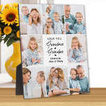 Modern Love You Grandma Grandpa Custom 8 Photo Plaque<br><div class="desc">Introducing our customizable photo collage plaque, a heartfelt and unique gift perfect for the special grandparents in your life. This beautifully designed plaque allows you to showcase 8 of your favourite photos, creating a modern, elegant, and simple collage that exudes warmth and love. Personalize this plaque with the endearing message...</div>