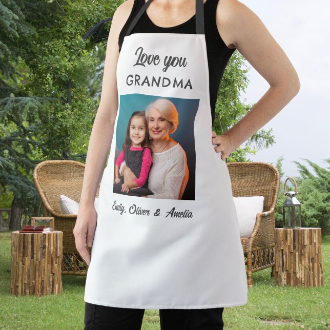 Modern Love you Grandma Photo Keepsake Apron (Creator Uploaded)